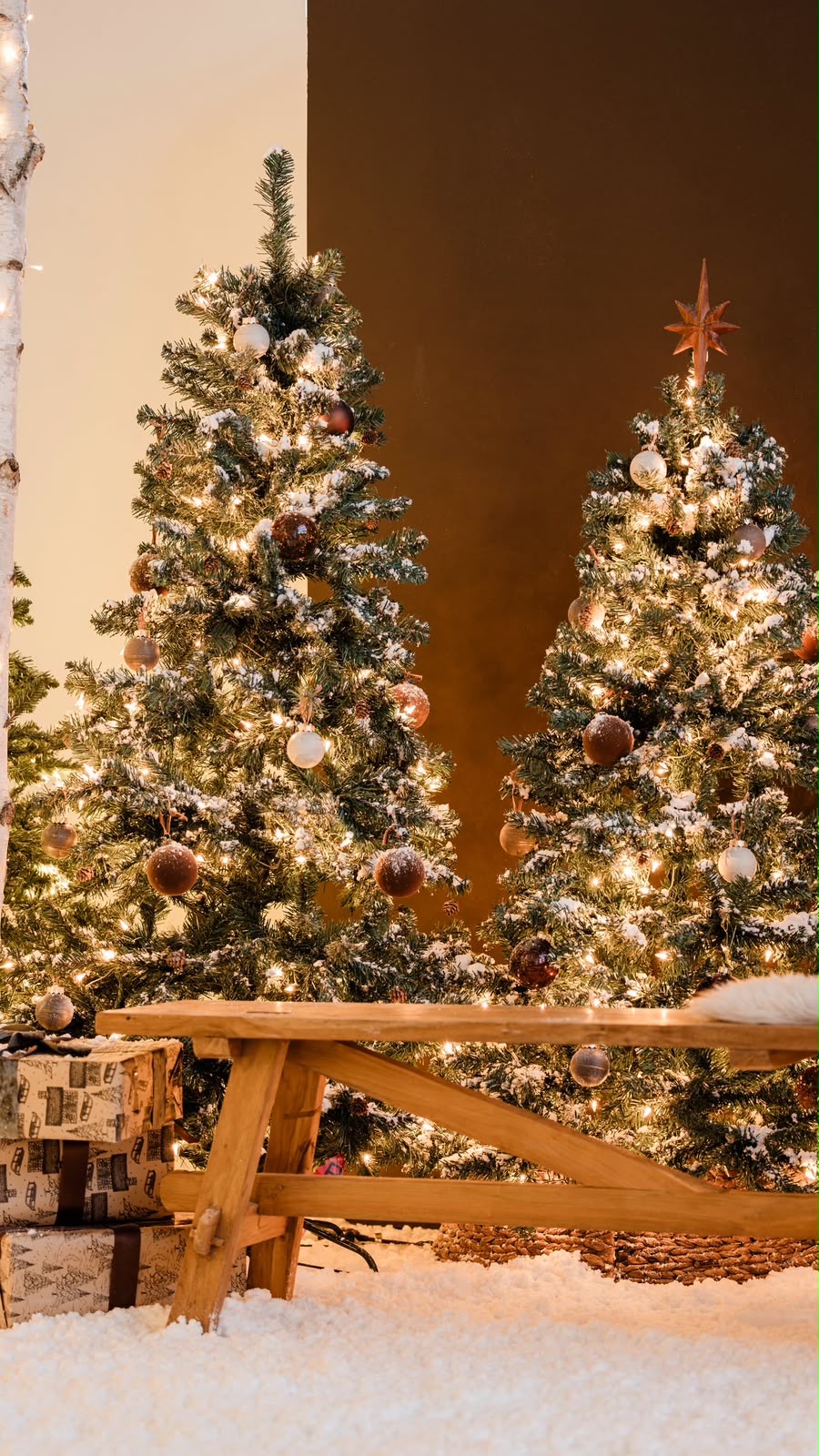 Christmas trees with elegant ornaments at The Nodo Studio